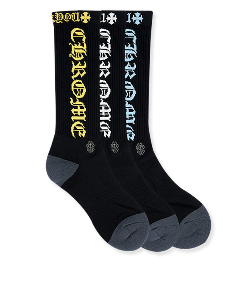 Chrome Hearts 3Pack CH Socks Multicolor/Black FW20