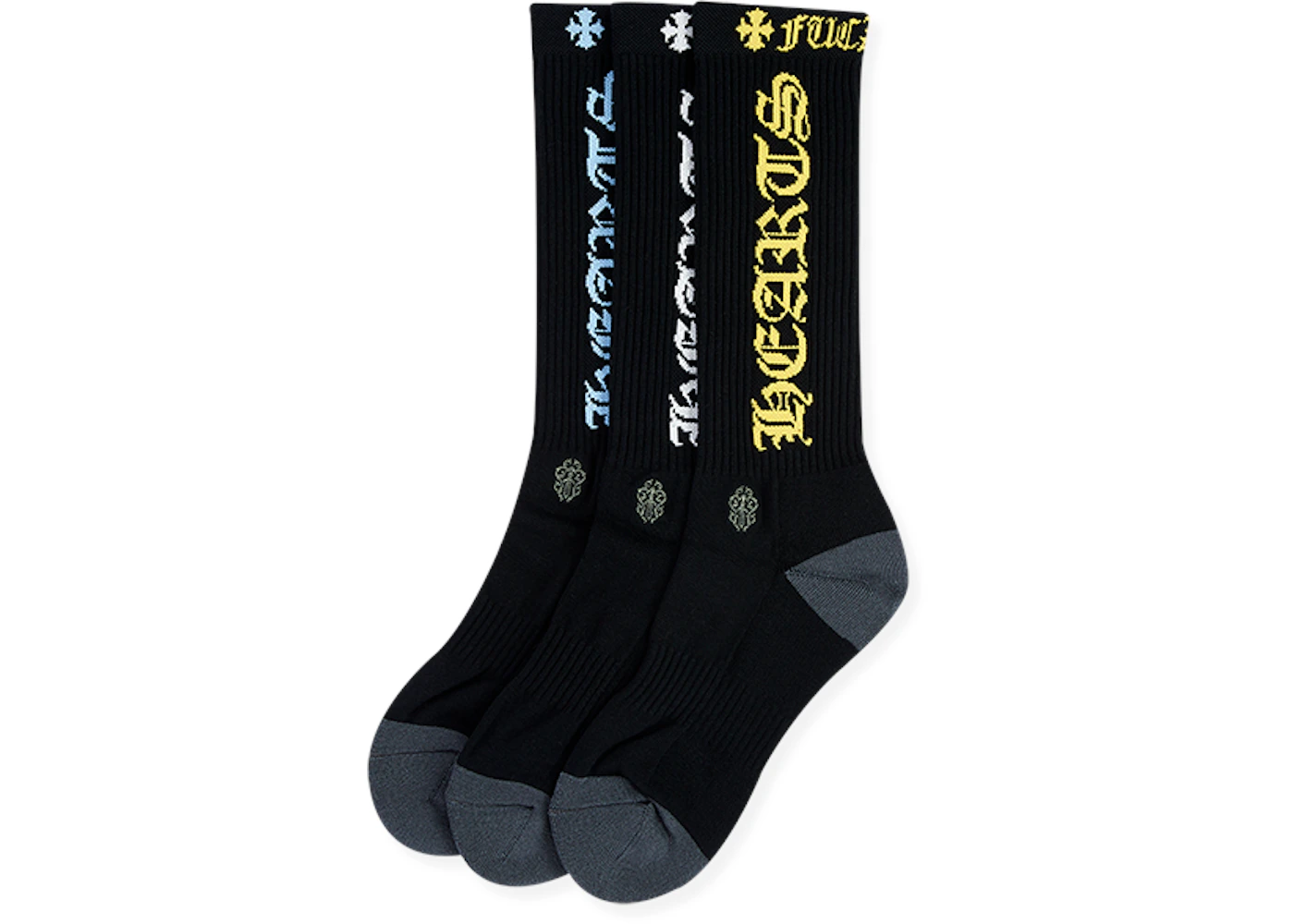 Chrome Hearts 3-Pack CH Socks Multicolor/Black