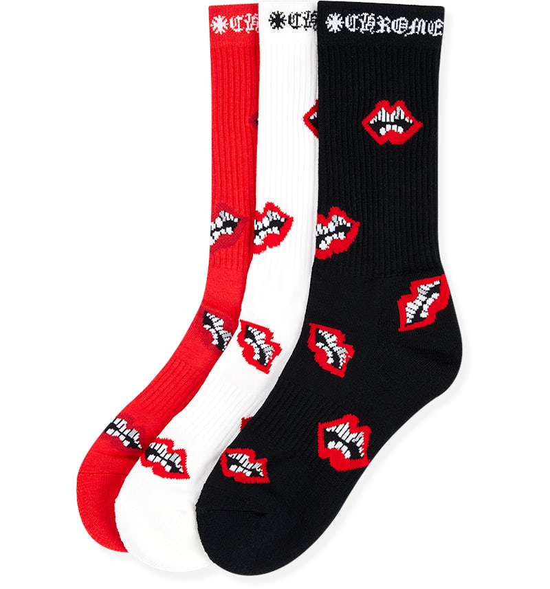 Chrome Hearts 3-Pack Chomper Socks Multicolor - FW20 - US Chrome Hearts 3-Pack Chomper Socks Multicolor - FW20 - US