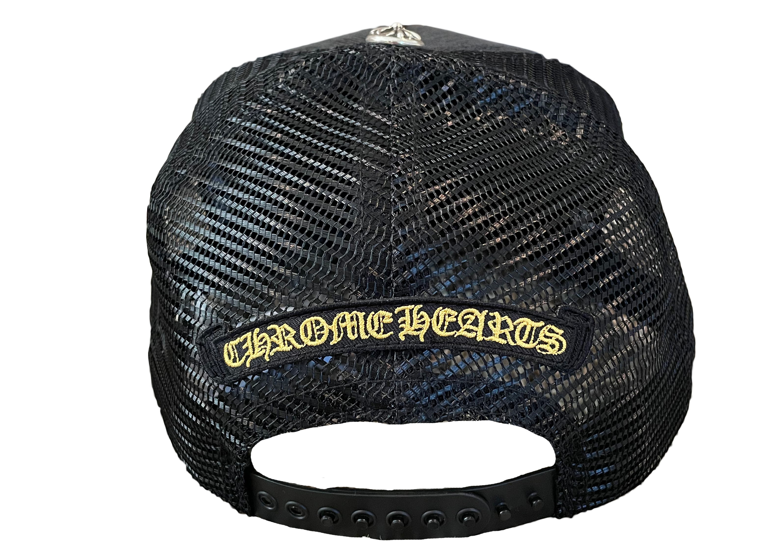 Chrome Hearts CH Hollywood Corduroy Trucker Hat Black/Gold - US