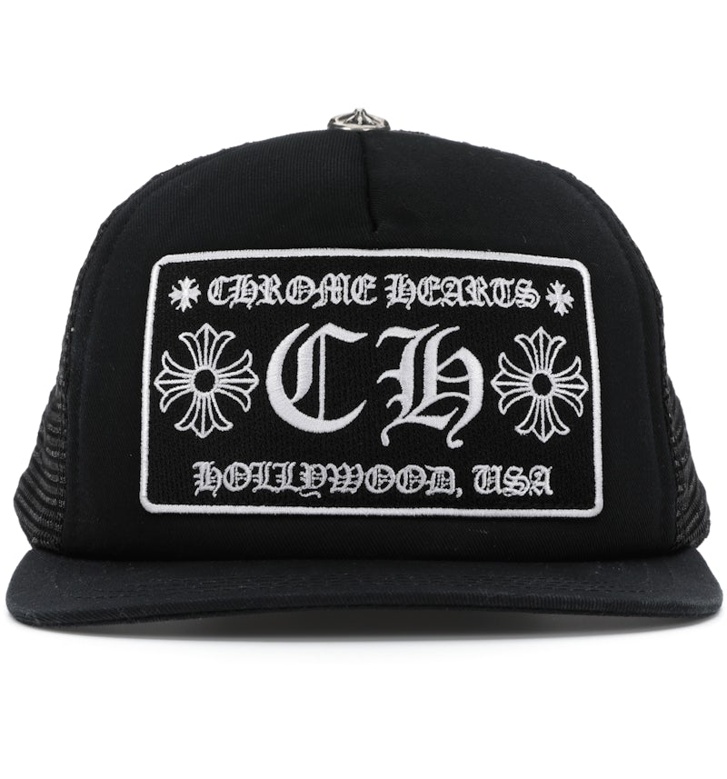 Chrome Hearts CH Hollywood Trucker Hat Black/Black - US Chrome Hearts CH Hollywood Trucker Hat Black/Black - US