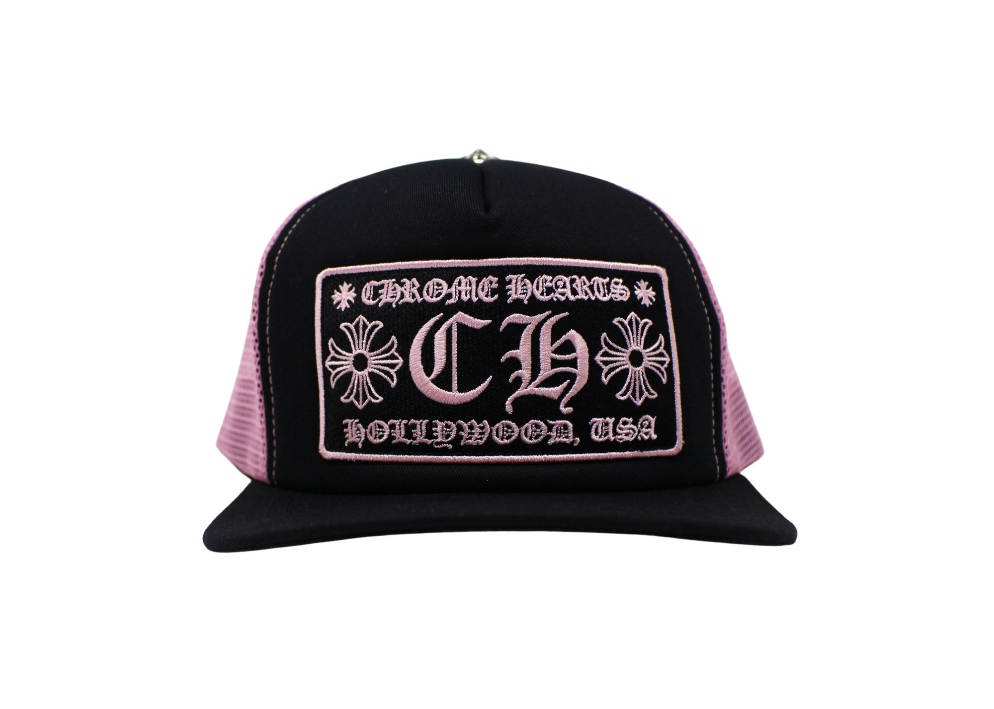 Chrome Hearts CH Hollywood Trucker Hat Black/Pink - JP