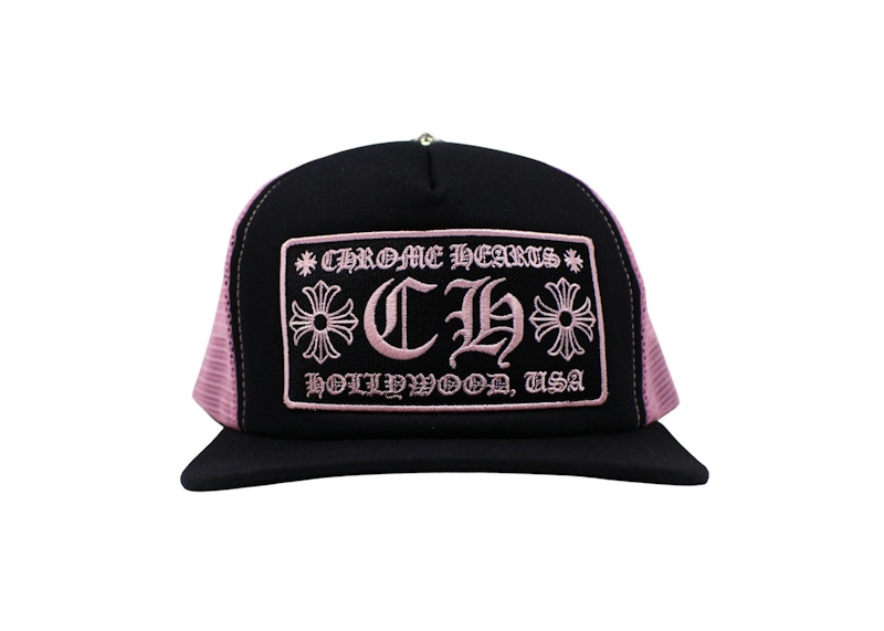 Chrome Hearts CH Hollywood Trucker Hat Black/Pink