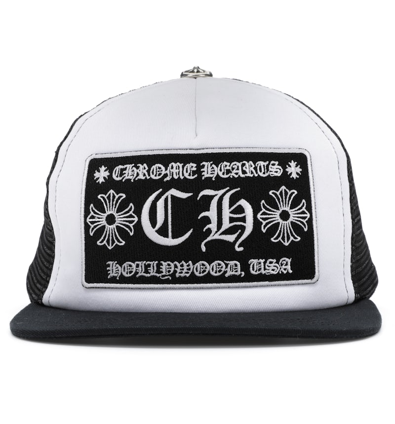 【Chrome Hearts】国内即発Hollywood Trucker Hat Chrome Hearts CH Hollywood Trucker Hat Black/White - US