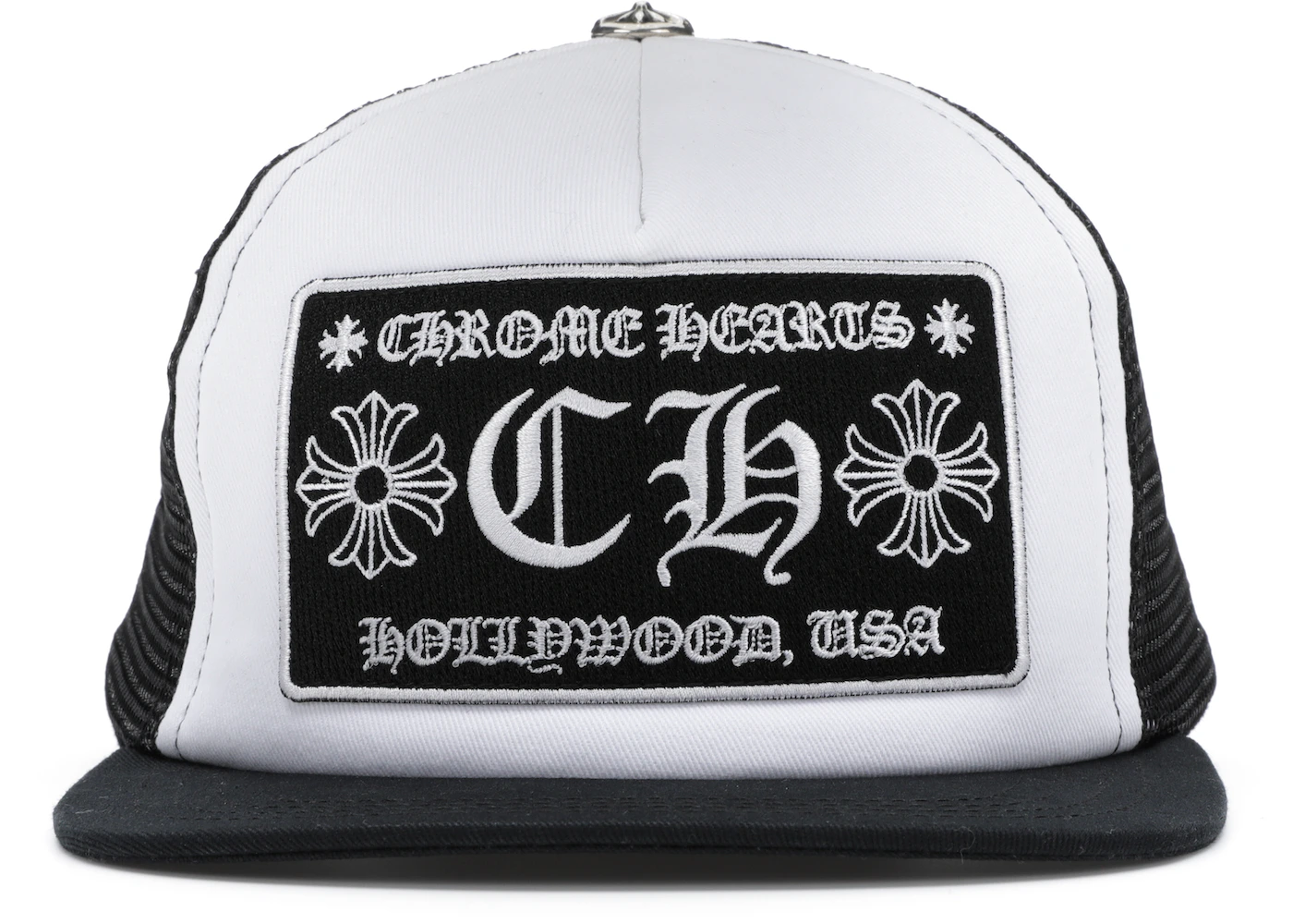 Chrome Hearts CH Hollywood Trucker Hat Black/White - JP