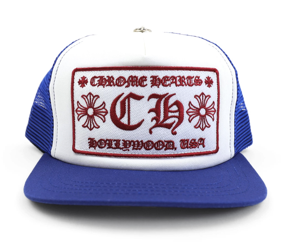 Chrome Hearts CH Hollywood Trucker Hat Blue/White