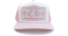 Chrome Hearts CH Hollywood Trucker Hat Pink/White