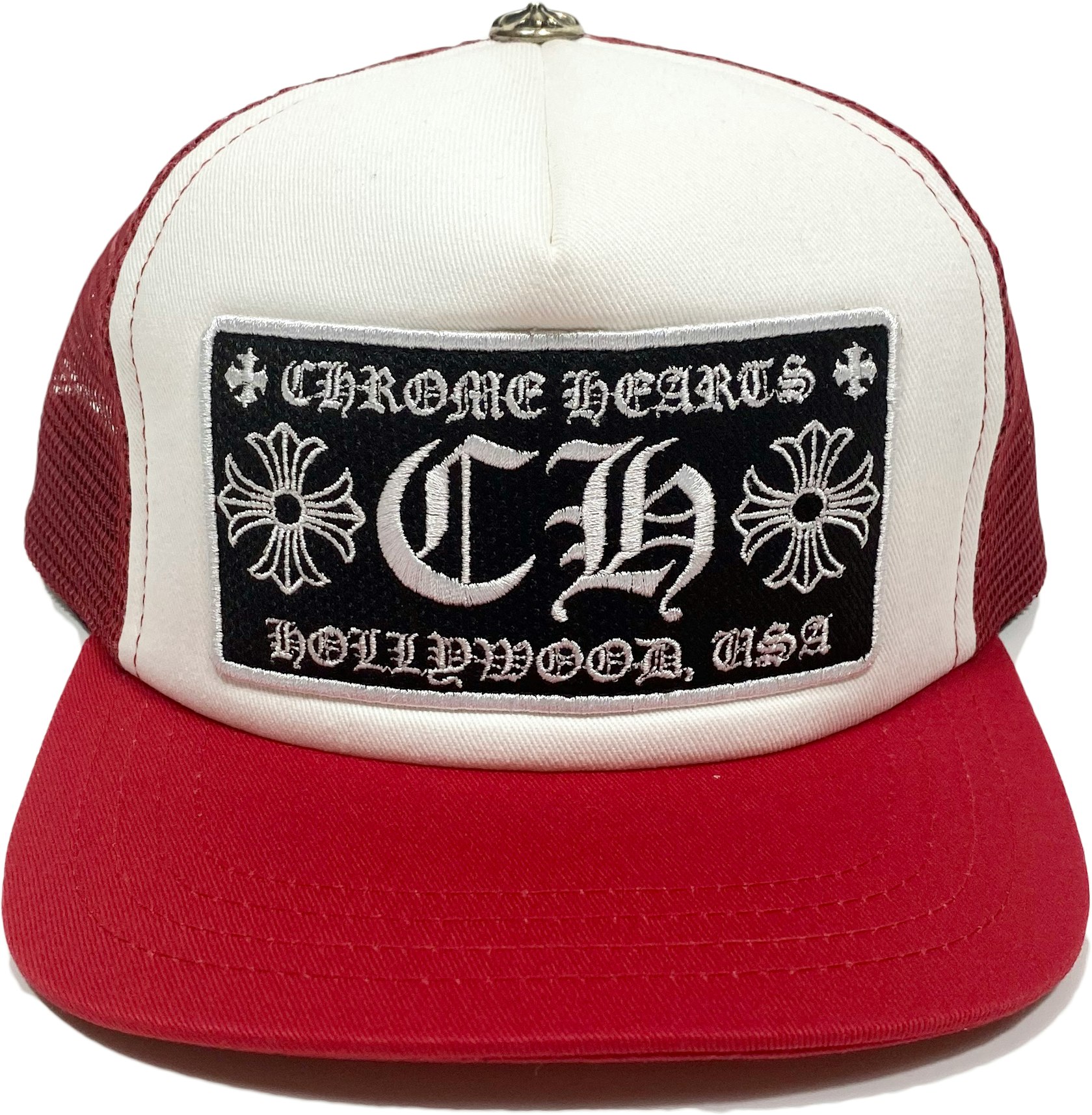 Pigmento marxista Oso polar Chrome Hearts CH Hollywood Trucker Hat Red/White - MX
