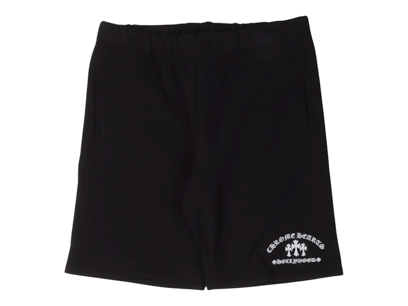 Chrome Hearts Cemetery Cross Embroidered Sweatshort Black Men's