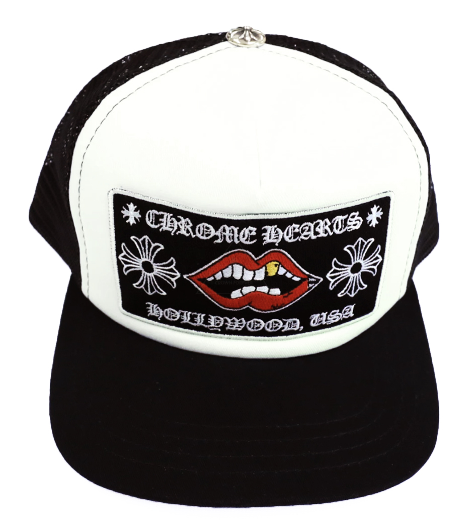 Chrome Hearts Chomper Hollywood Trucker Hat Black/White -