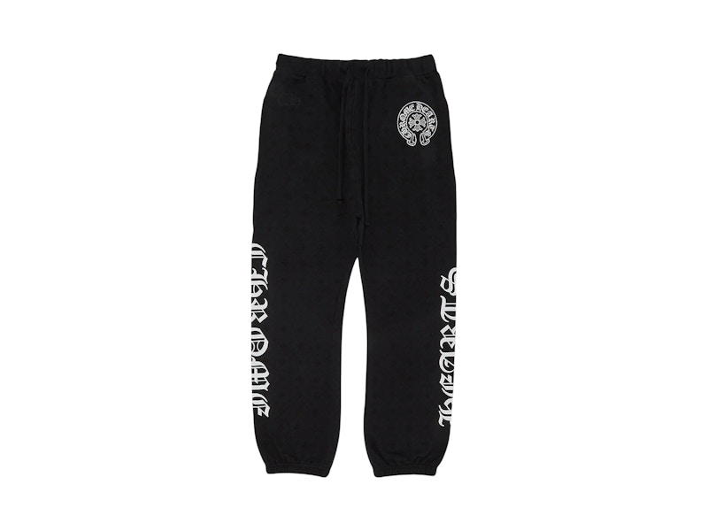 【Chrome Hearts】Plus Cross All Over Print Sweatpants★White Chrome Hearts Plus Cross All Over Print Sweatpants White