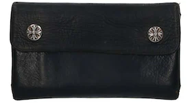 Chrome Hearts Cross Ball Button Leather Wallet Black