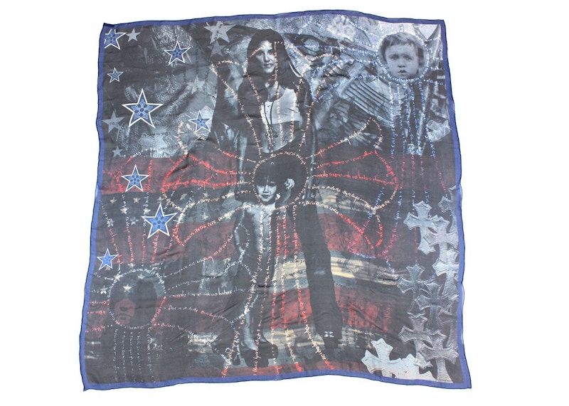 CHROME HEARTS Pre-owned Cross Five Pointed Star Silk Scarf In Multi