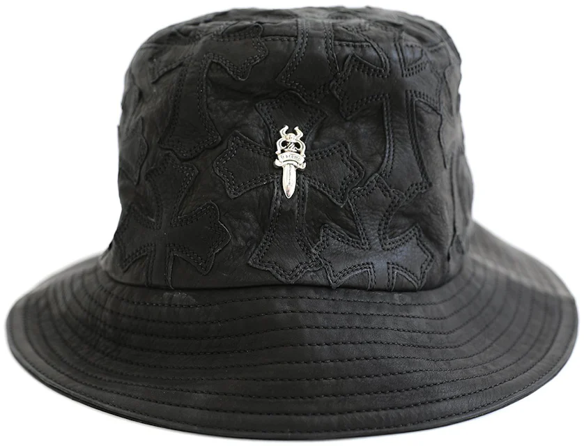 Chrome Hearts Cross Leather Patch Bucket Hat Black - US