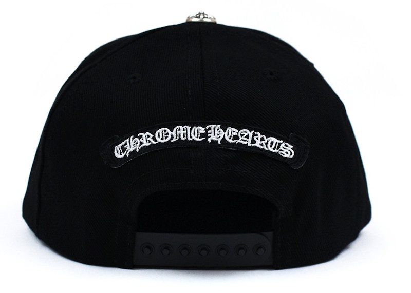 Chrome Hearts Cross Waxed Denim Baseball Cap Black de la