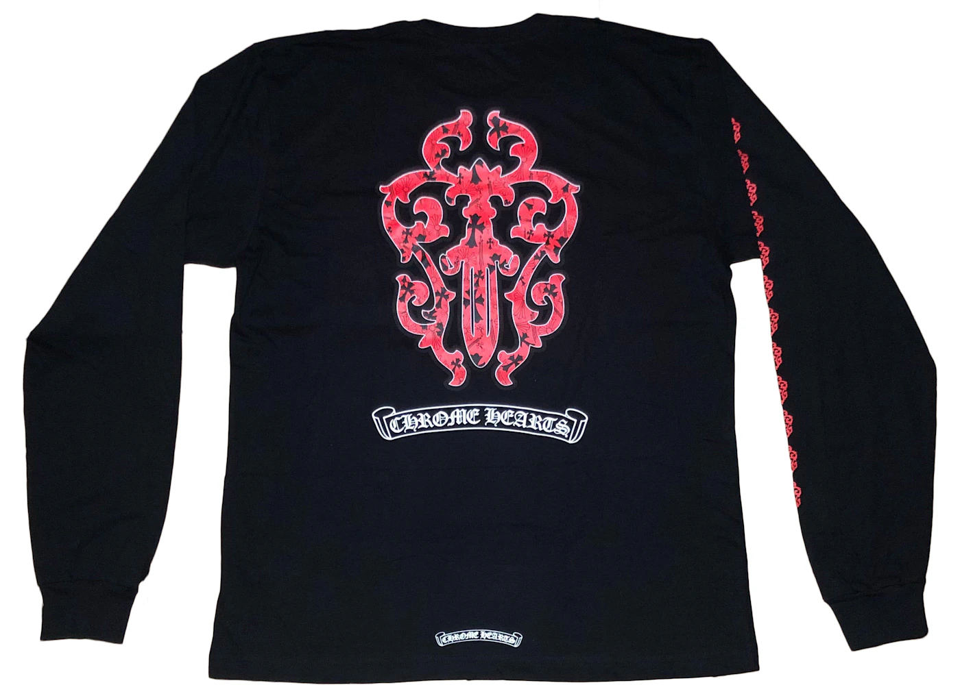 Tシャツ・カットソー Chrome Hearts V89 Dagger L/S T-shirt Chrome Hearts Dagger L/S T-Shirt Black/Red Men's - US