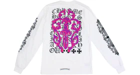 Chrome Hearts Eye Chart Dagger Longsleeve T-shirt White/Pink
