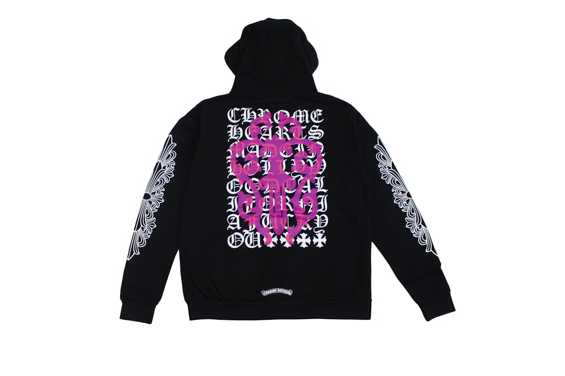 Preowned Chrome Hearts Eye Chart Dagger Zipup Hoodie Black ModeSens Chrome Hearts Eye Chart Zip Up