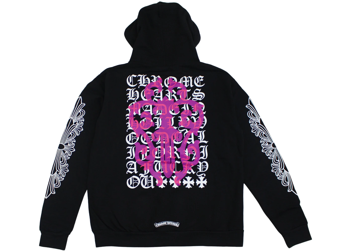Chrome Hearts Eye Chart Dagger ZipUp Hoodie Black Herren DE Chrome Hearts Eye Chart Zip Up
