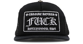 Chrome Hearts FUCK Hollywood Trucker Hat Black/Black