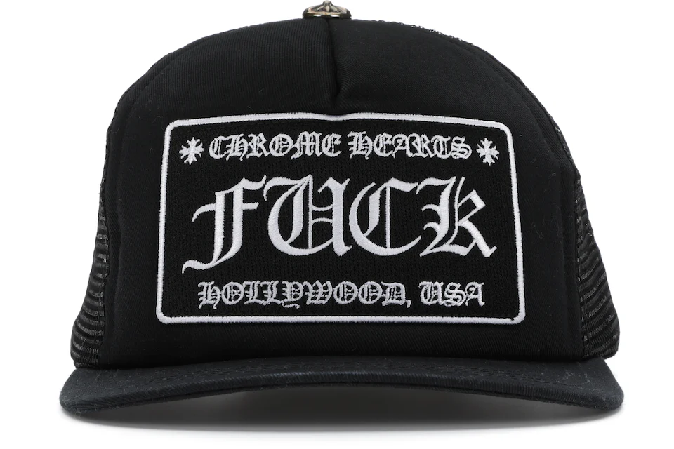 Truckermütze Chrome Hearts FUCK Hollywood schwarz/schwarz