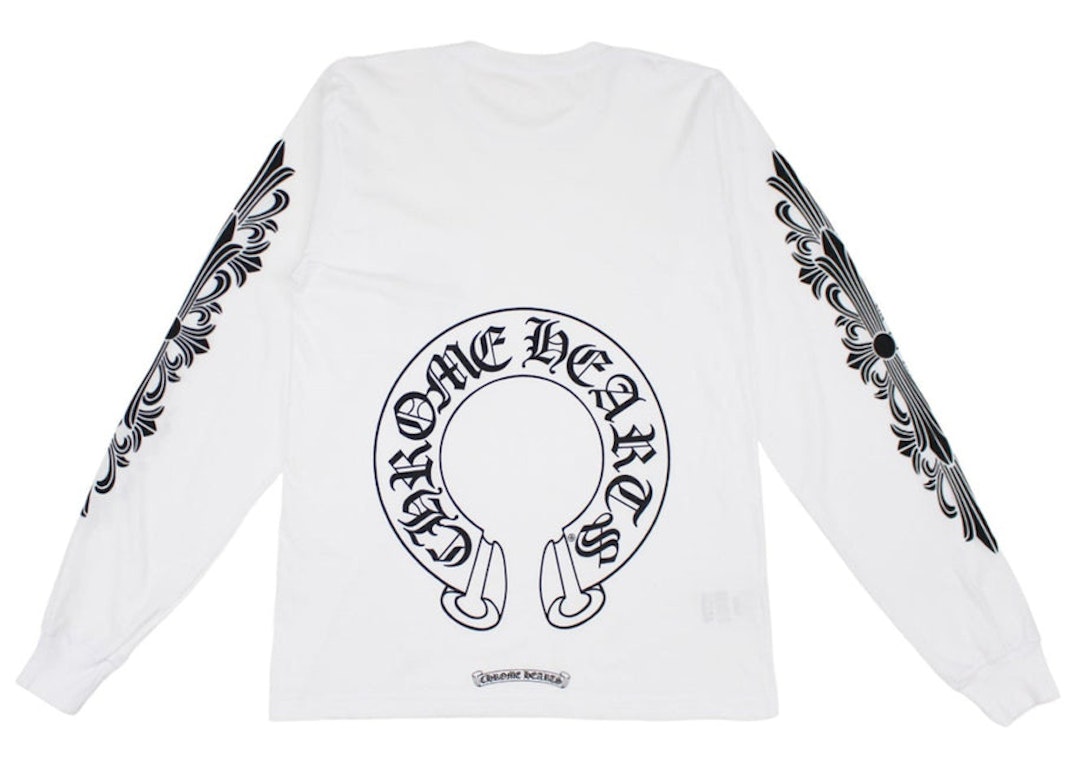 Pre-owned Chrome Hearts Floral Horseshoe L/s T-shirt White
