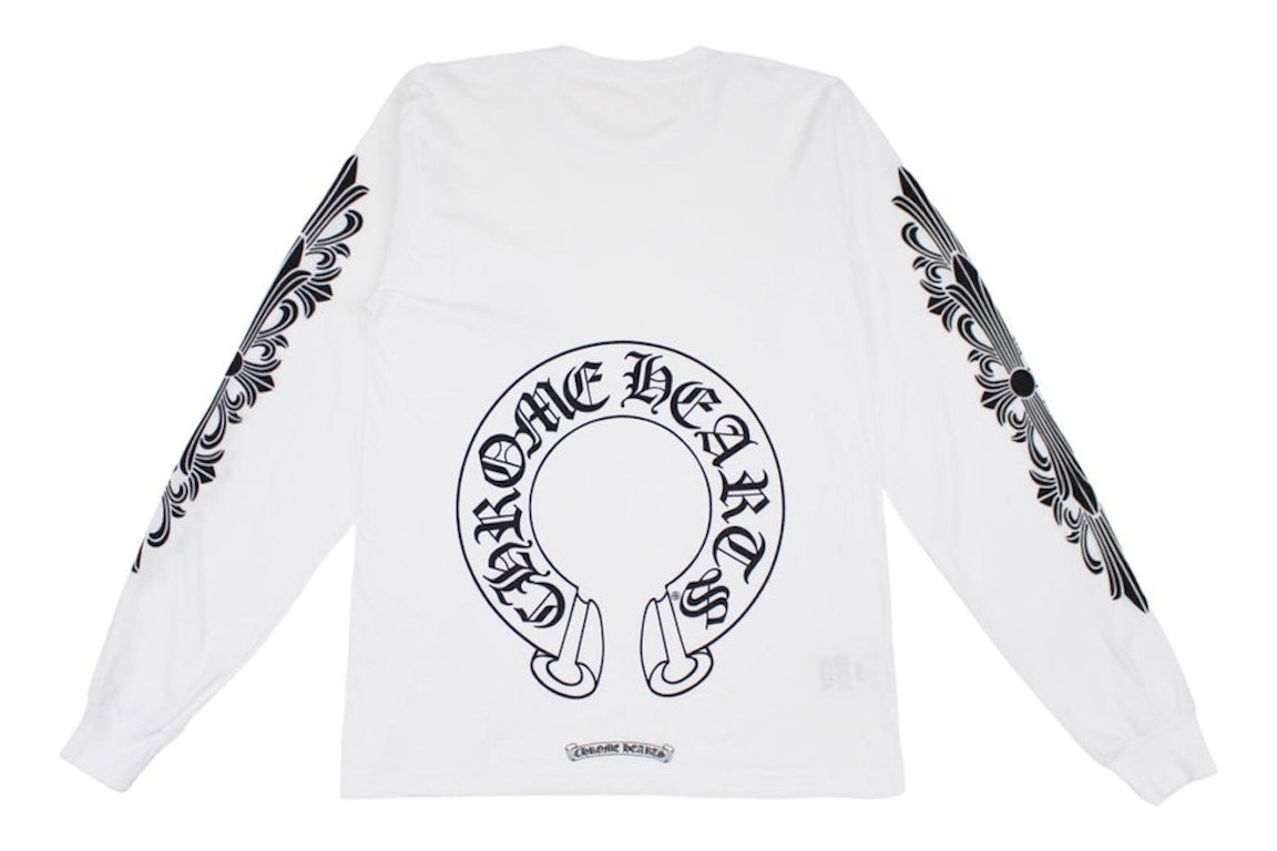 Pre-owned Chrome Hearts Floral Horseshoe L/s T-shirt White