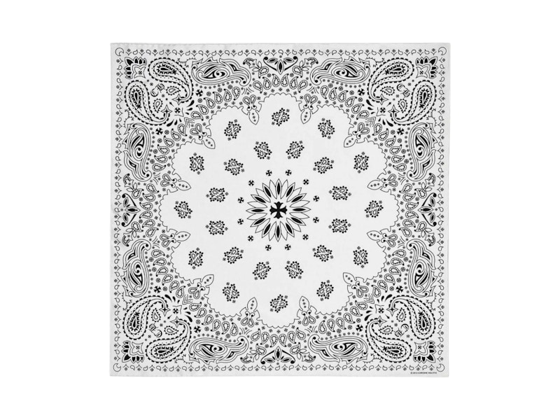 Chrome Hearts バンダナ フラワーパターン Chrome Hearts Floral Print Silk Bandana White - US