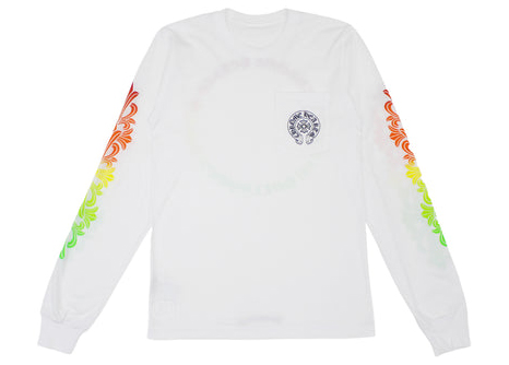 Chrome Hearts Floral Sleeve Gradient L/S T-shirt White Men's - US
