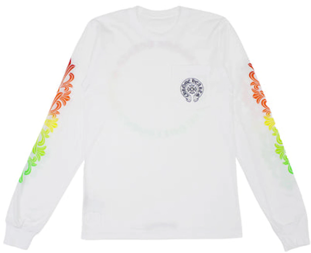 Chrome Hearts Floral Sleeve Gradient L/S T-shirt White Men's - US