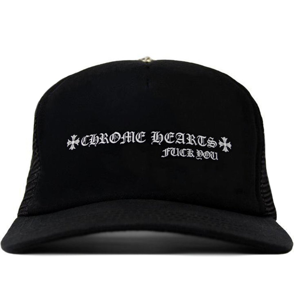 Chrome Hearts Fuck You Trucker Hat Black -