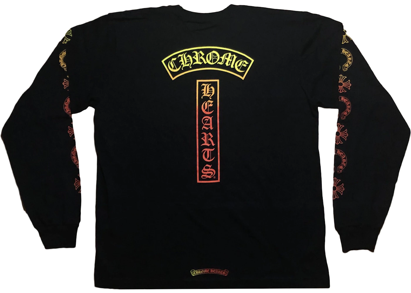 Chrome Hearts Gradient Logo L/S T-Shirt Black/Yellow/Orange