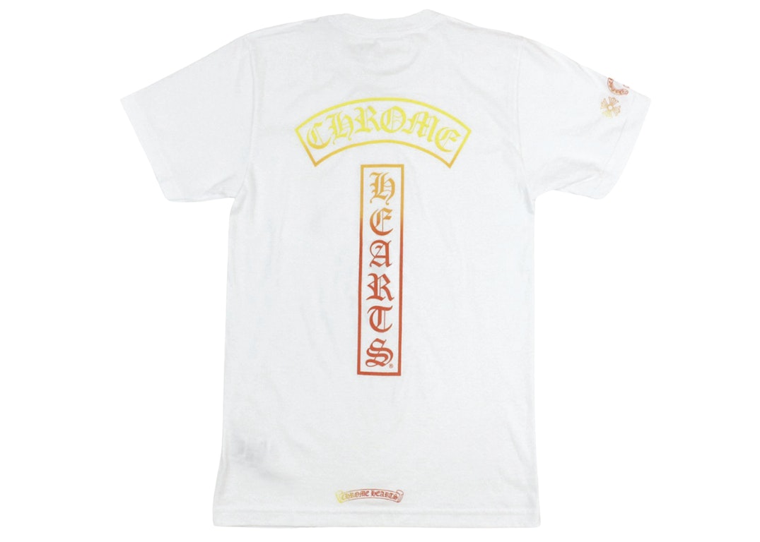 Pre-owned Chrome Hearts Gradient Logo T-shirt White/yellow/orange