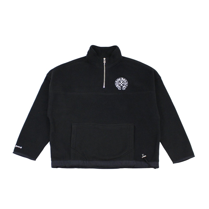 Chrome Hearts Half Zip Horse Shoe Fleece Jacket Black