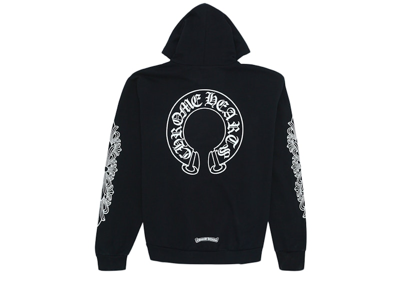 Chrome Hearts Horse Shoe Floral Hoodie Black Men's - US