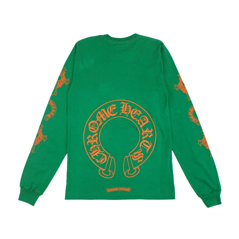 Pre-owned Chrome Hearts Horseshoe L/s T-shirt Green/orange
