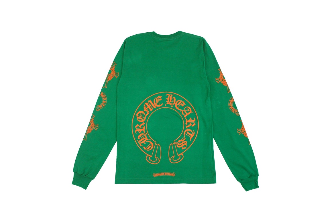 Pre-owned Chrome Hearts Horseshoe L/s T-shirt Green/orange