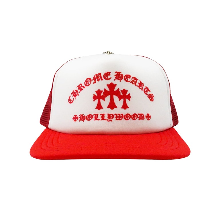 Pre-owned Chrome Hearts King Taco Trucker Hat Red/white
