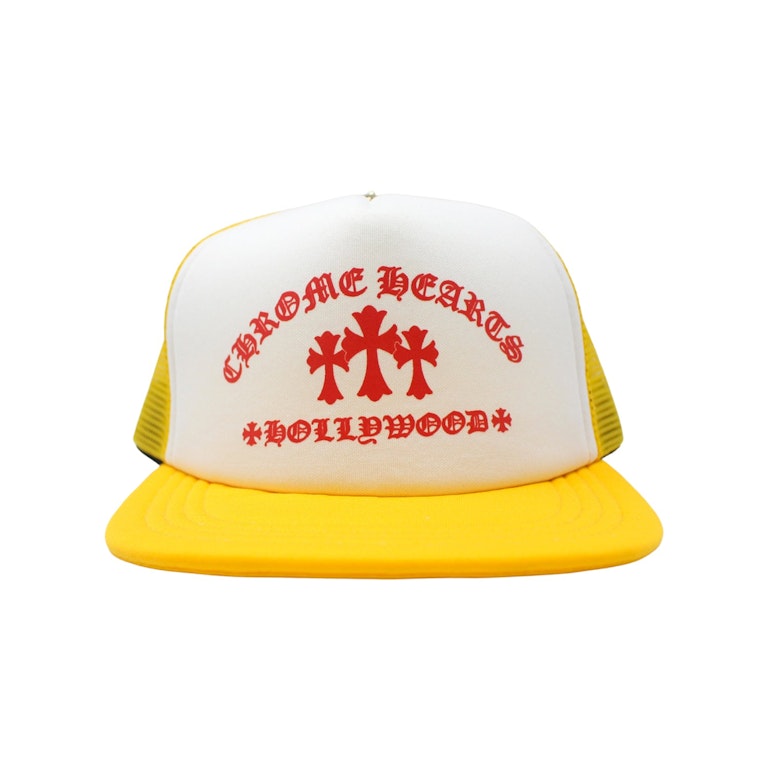 Pre-owned Chrome Hearts King Taco Trucker Hat Yellow/white/red