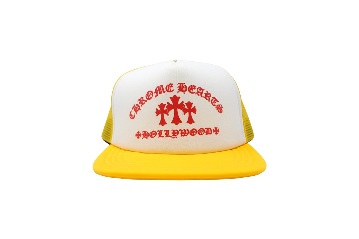 Pre-owned Chrome Hearts King Taco Trucker Hat Yellow/white/red