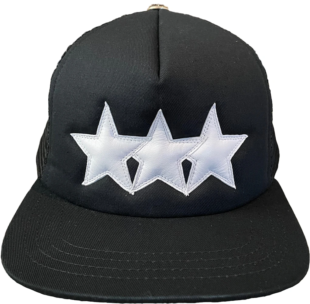 Chrome Hearts Leather Star Trucker Hat Black/White - GB