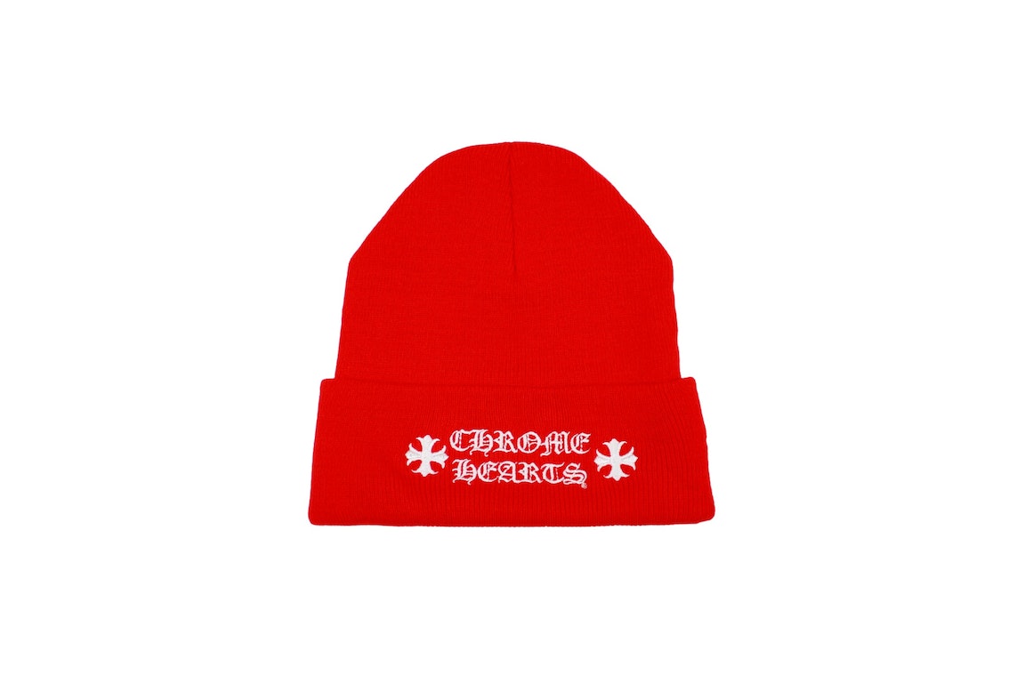 Pre-owned Chrome Hearts Logo Beanie Red
