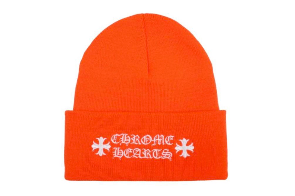 Pre-owned Chrome Hearts Logo Beanie Safety Orange