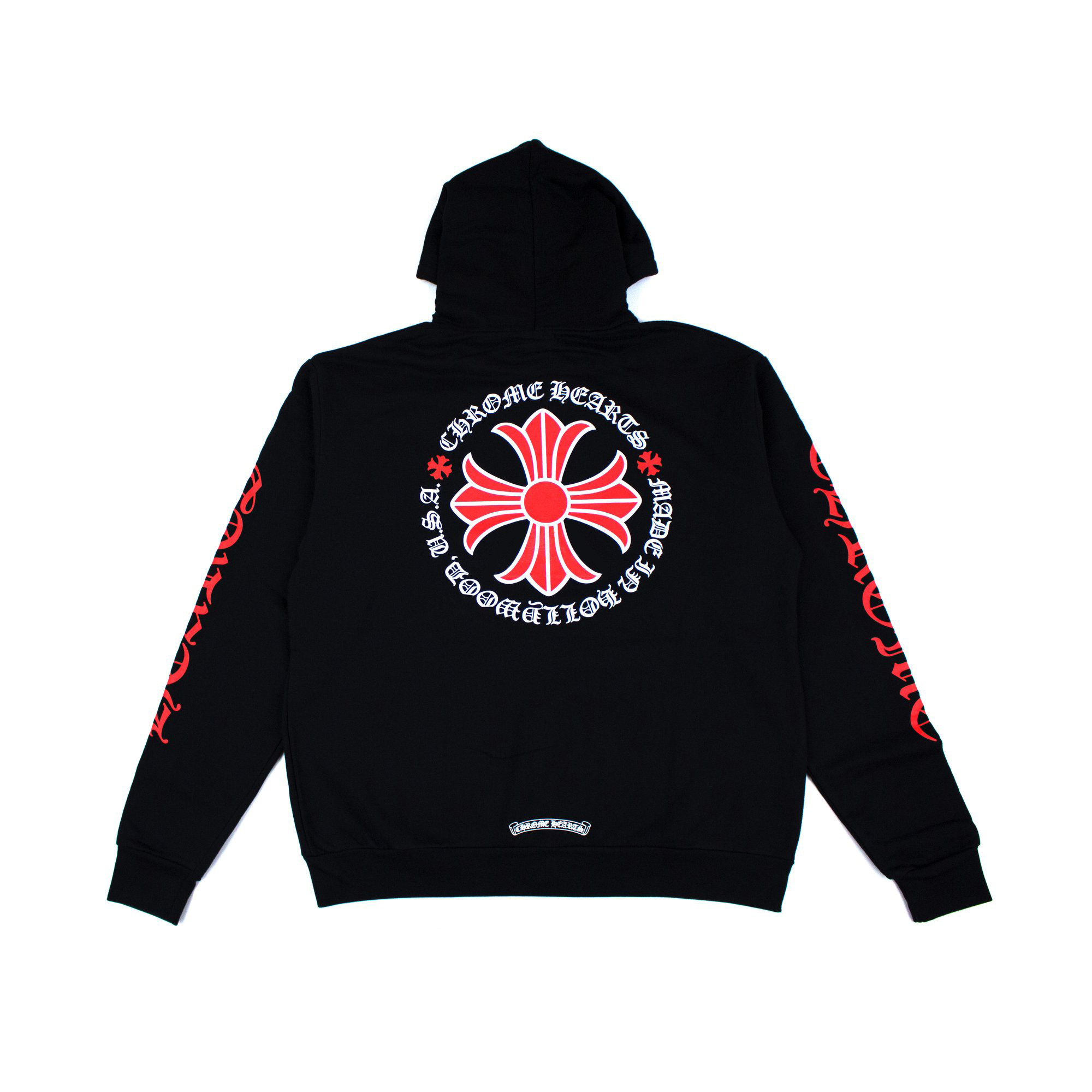 Chrome Hearts Made In Hollywood Plus Cross Zip Up Hoodie Black/Red 