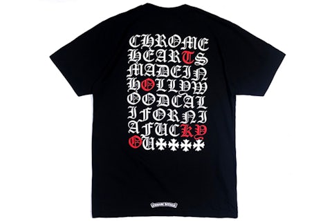 Chrome Hearts Made In Hollywood T-Shirt Black/White/Red Men's - US Chrome Hearts Made In Hollywood T-Shirt Black/White/Red Men's - US