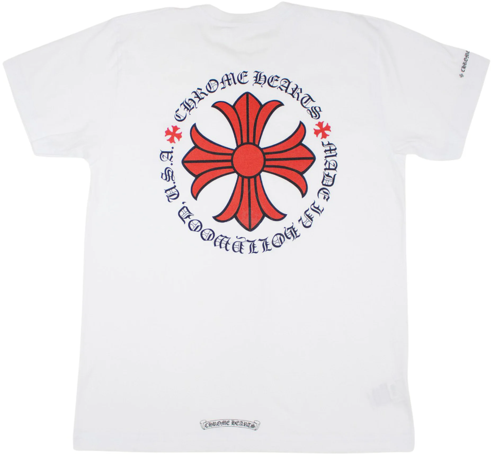 Chrome Hearts Made in Hollywood Plus Cross T-shirt White/Red Men's - US
