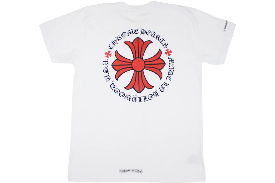 Chrome Hearts Made in Hollywood Plus Cross T-shirt White/Red