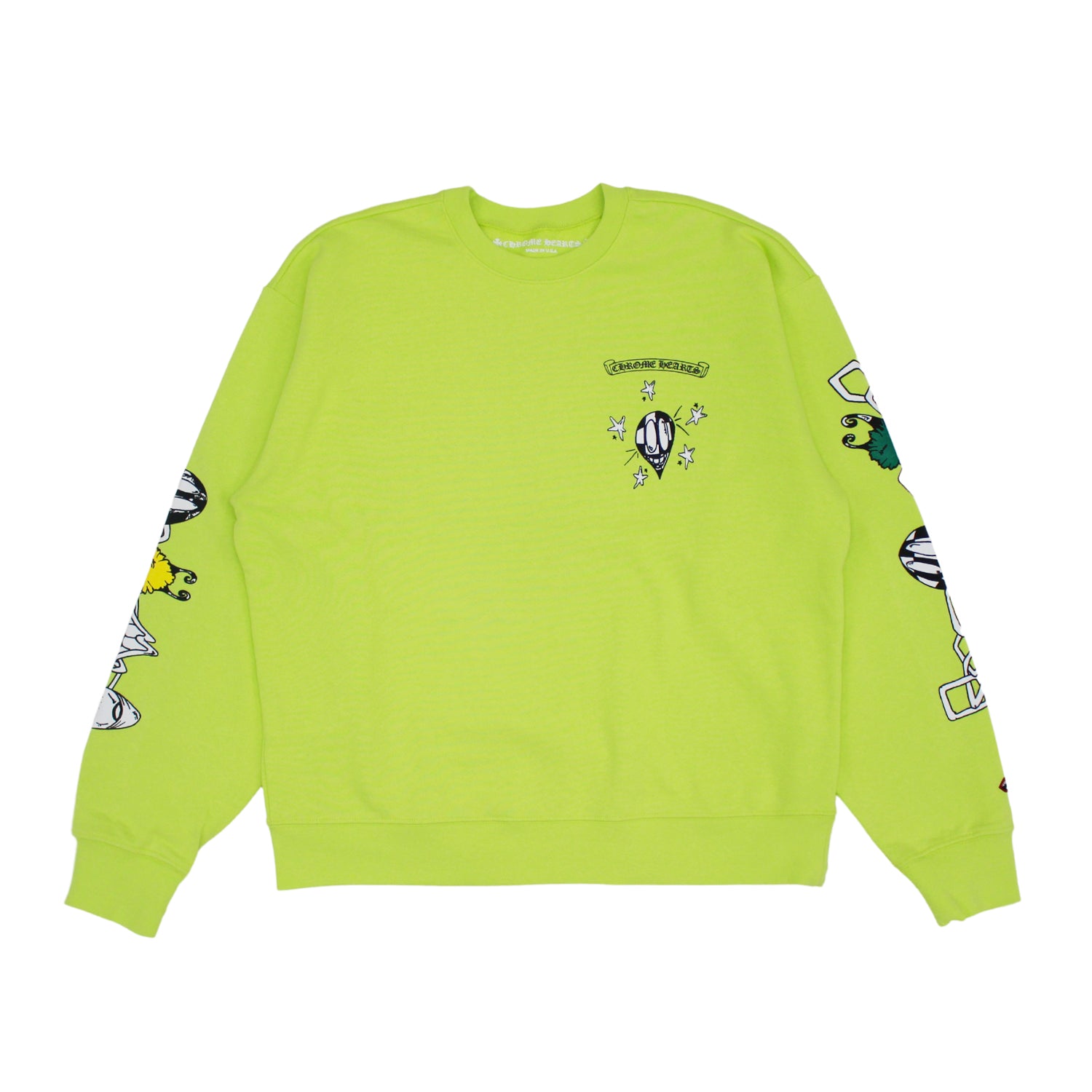 Chrome Hearts Matty Boy Link Crewneck Sweatshirt Lime Green Men's - US