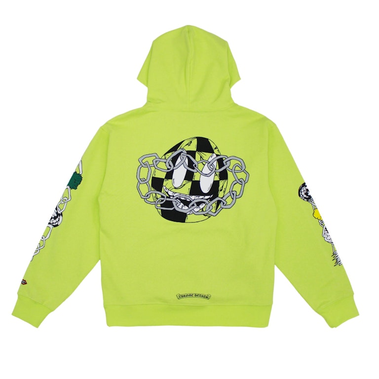 Pre-owned Chrome Hearts Matty Boy Link Hoodie Lime Green