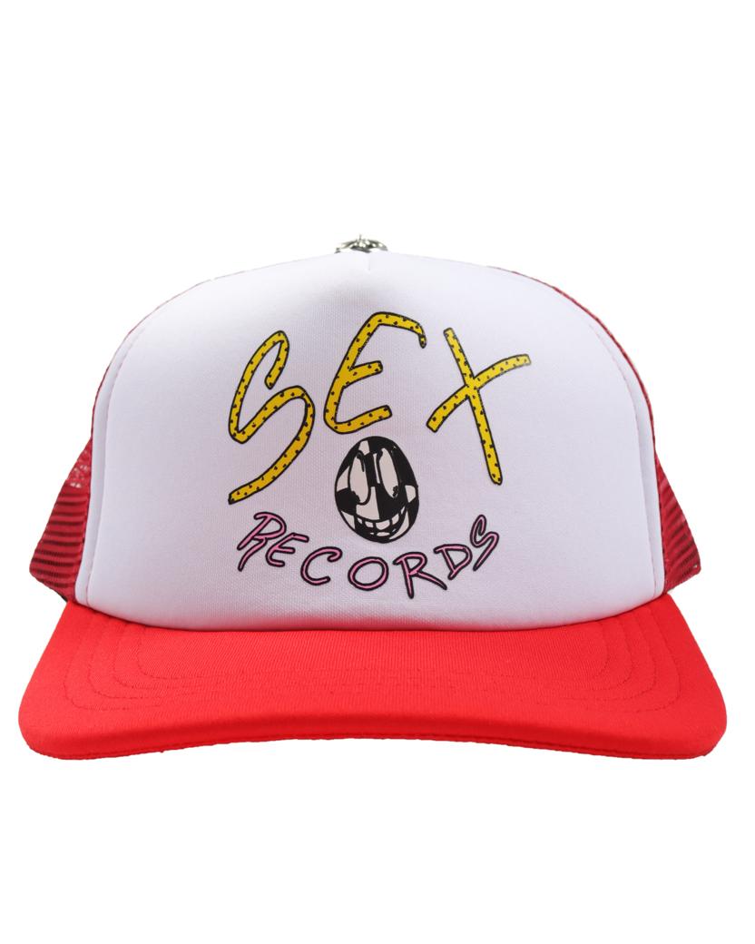 Chrome Hearts Matty Boy Sex Records Logo Trucker Hat Red/White - US